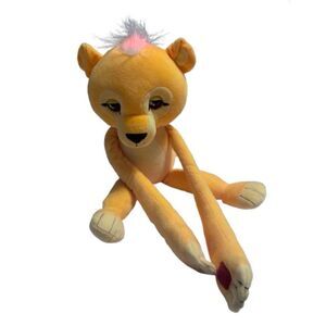 Plush Lion Fingerlings 18" Yellow Interactive Sound Hair Lights Up‎ Batteries VG